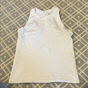 Athleta Cream Ribbed Tank Top